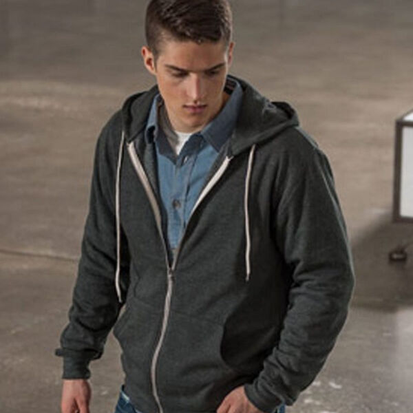 Unisex Retro Heather Full-Zip Hooded Sweatshirt Thumbnail