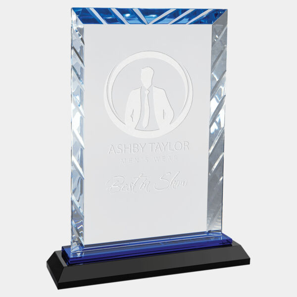 8" Rectangle Accent Glass on and Reflective Base Thumbnail