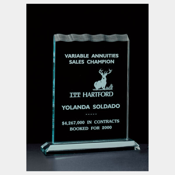 5 1/2" x 7 1/4" Tidal Series Jade Acrylic Award Thumbnail