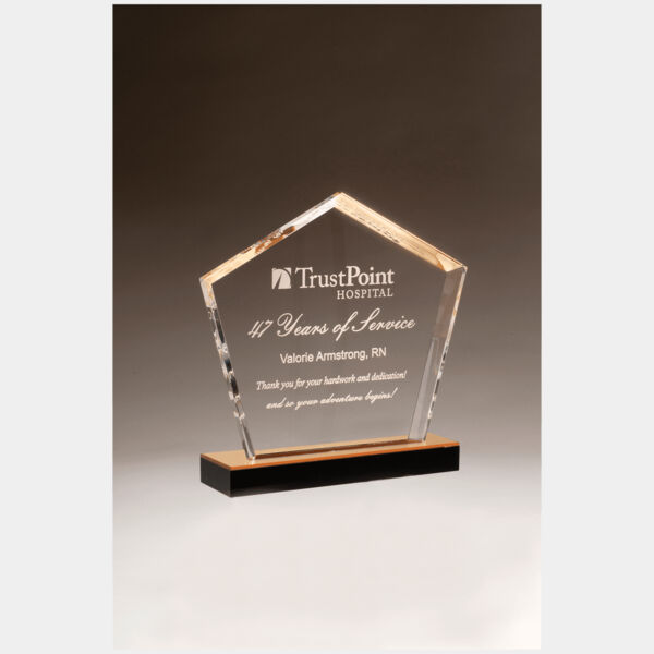 6" x 7" Diamond Series Acrylic with Accent and Mirror Top Base Thumbnail