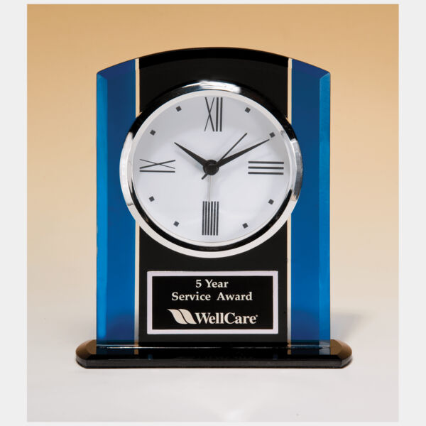 5 1/4" x 6 1/4" & Glass Clock, Bezel, Three Hand Movement with Plate Thumbnail