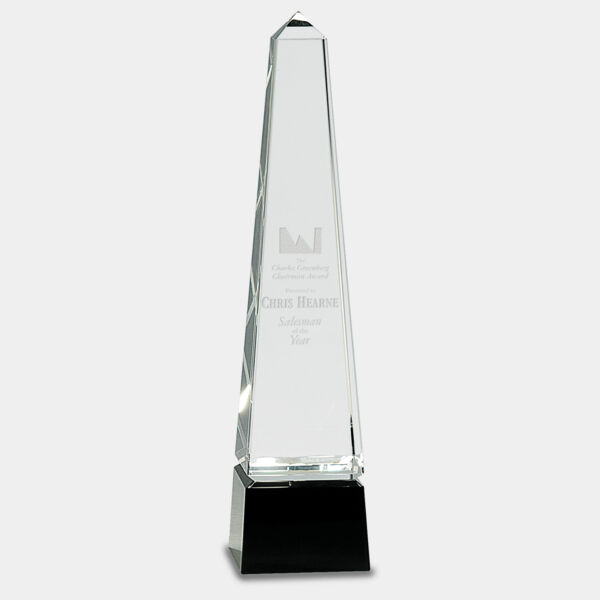 12" Obelisk Crystal on Pedestal Base Thumbnail