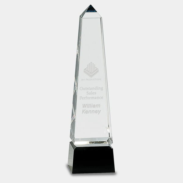 10" Obelisk Crystal on Pedestal Base Thumbnail