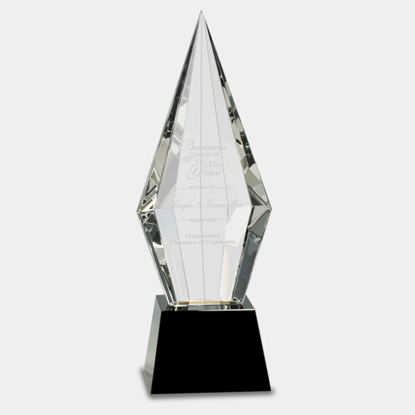 11" Obelisk Facet Crystal on Pedestal Base Thumbnail