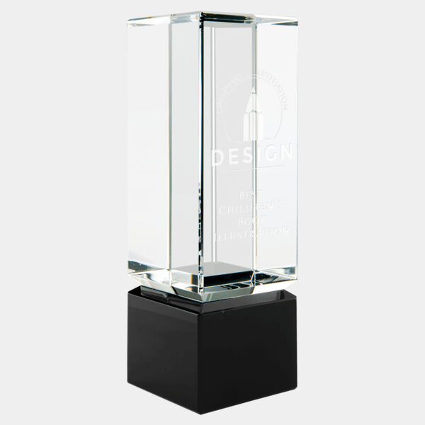 2 1/4" x 7" Crystal Block on Crystal Base Thumbnail