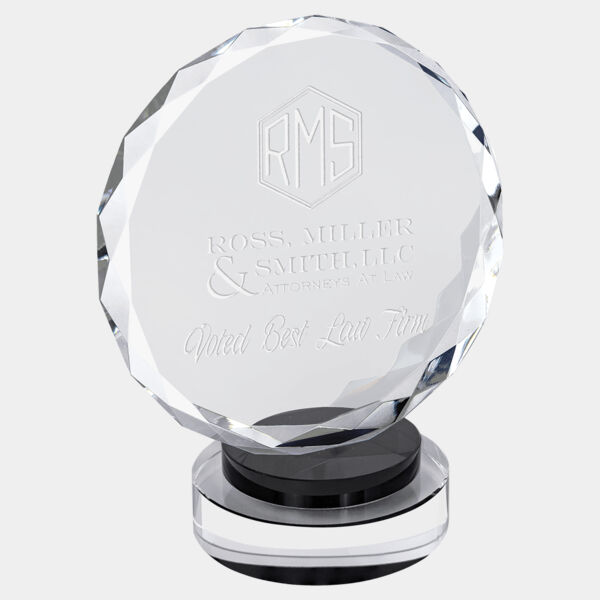 7" Round Facet Crystal on & Round Base Thumbnail