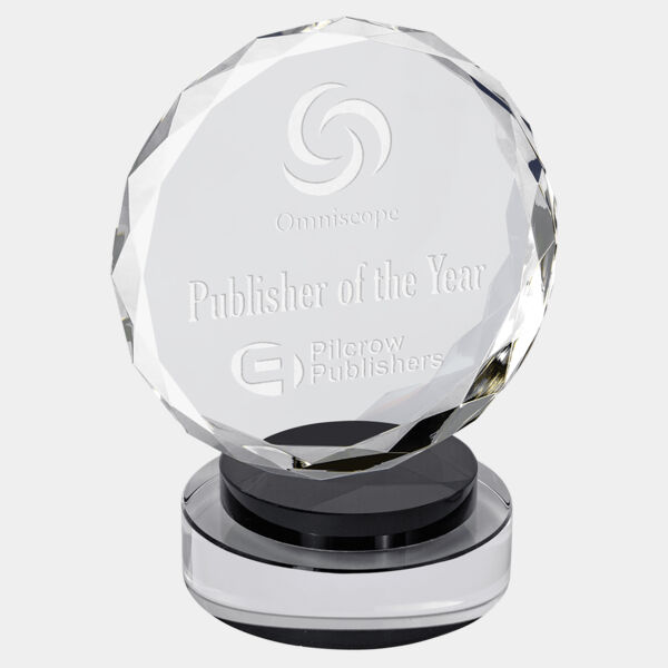 6" Round Facet Crystal on & Round Base Thumbnail