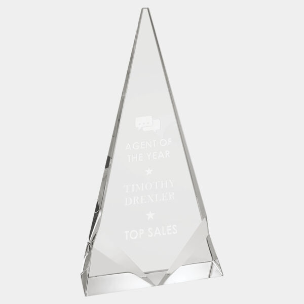 5" x 9 1/2" Crystal Triangle with Two Front Bevels Thumbnail
