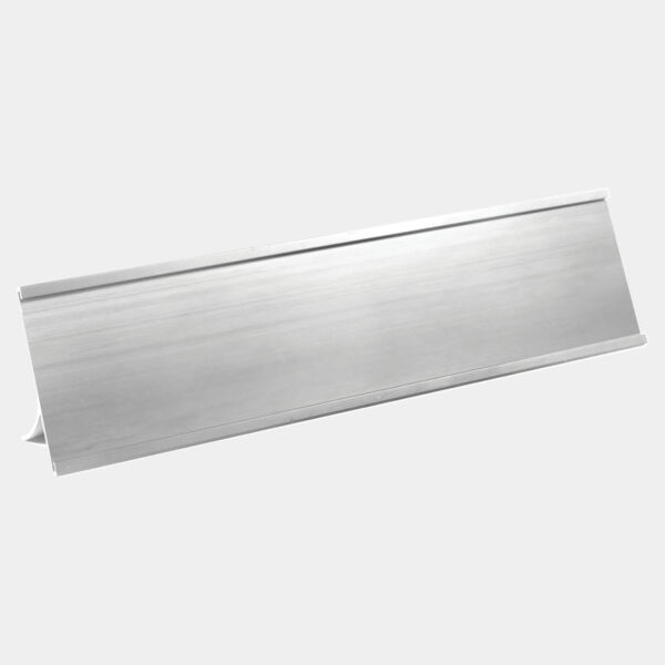 2" x 10", Shiny , Kota Pro Aluminum Desk Holder, Fits 1/16" Thick Plastic Insert Thumbnail