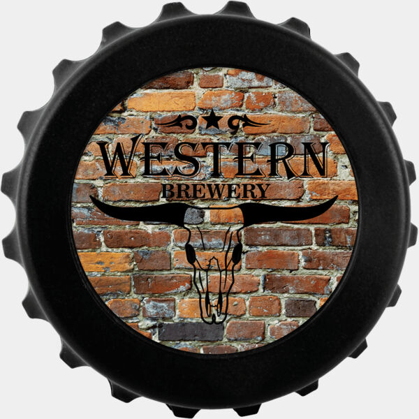 3" Magnetic Bottle-Cap Shaped Opener w/2" Insert Area/Insert Not Included Thumbnail