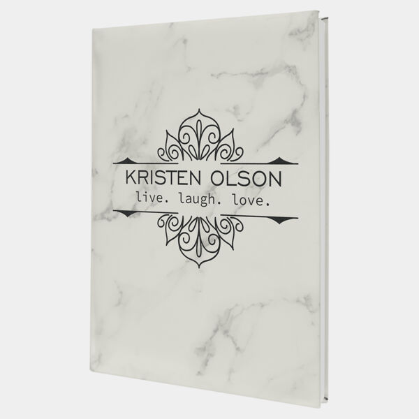 7" x 9 3/4" Marble Laserable Leatherette Journal with Lined Notepad Thumbnail