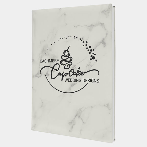 7" x 9 3/4" Marble Laserable Leatherette Sketch Book with Unlined Notepad Thumbnail
