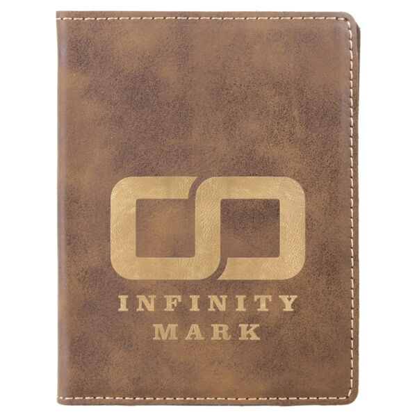 4 1/4" x 5 1/2" Rustic/ Laserable Leatherette Passport Holder Thumbnail