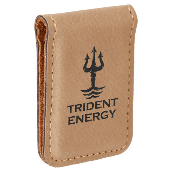1 3/4" x 2 1/2" Laserable Leatherette Money Clip Thumbnail