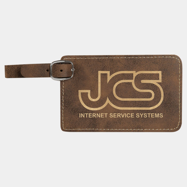 4 1/4" x 2 3/4" Rustic/ Laserable Leatherette Luggage Tag Thumbnail