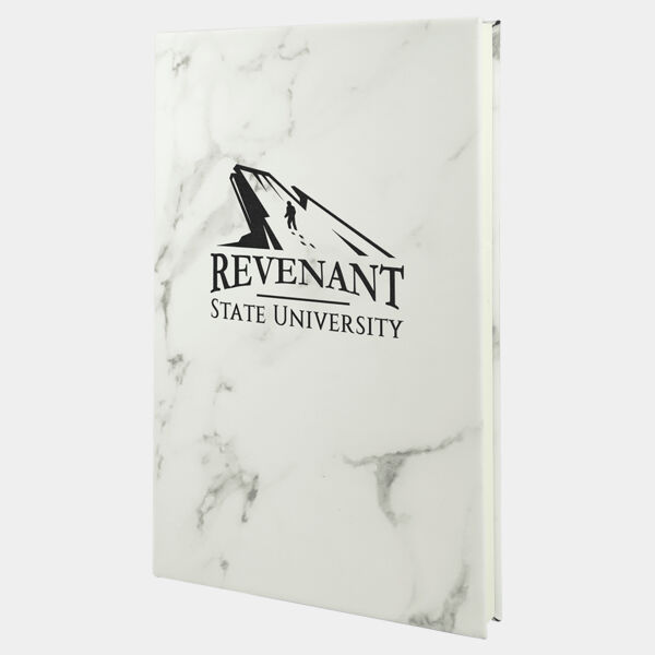 5 1/4" x 8 1/4" Marble Laserable Leatherette Journal with Lined Notepad Thumbnail
