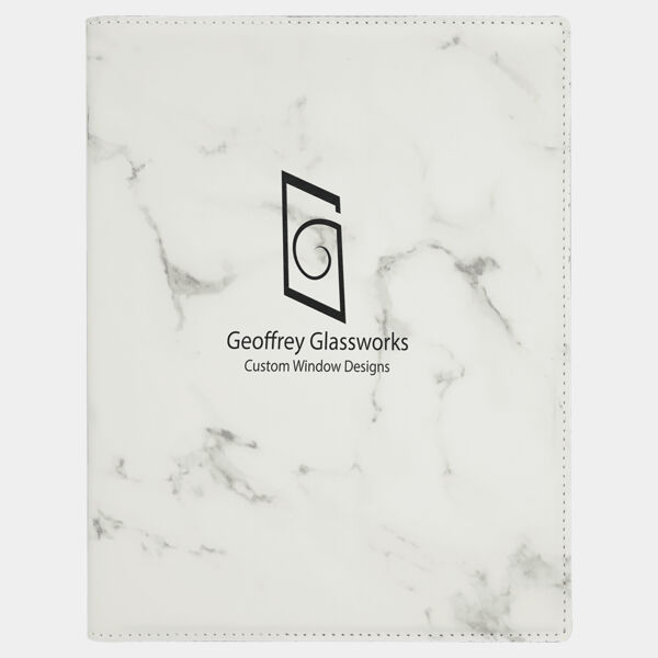 7" x 9" Marble Laserable Leatherette Small Portfolio with Notepad Thumbnail