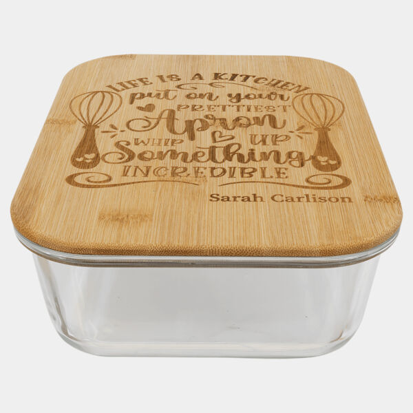 50 oz. Rectangle Glass Container with Lid Thumbnail