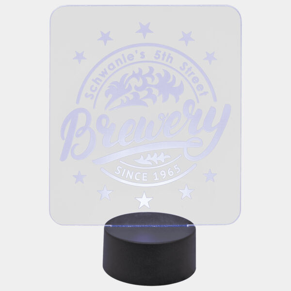 3 1/2" Round Lighted Base with Remote for 1/8" Acrylic (not included) Thumbnail