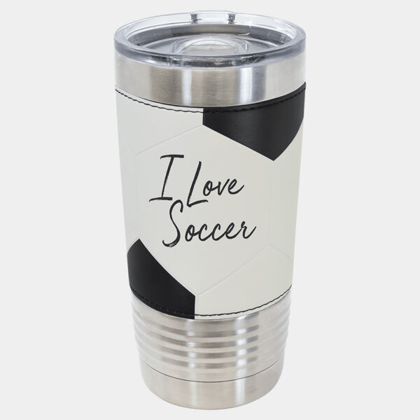 Polar Camel 20 oz. Soccer Leather Tumbler with Slider Lid Thumbnail