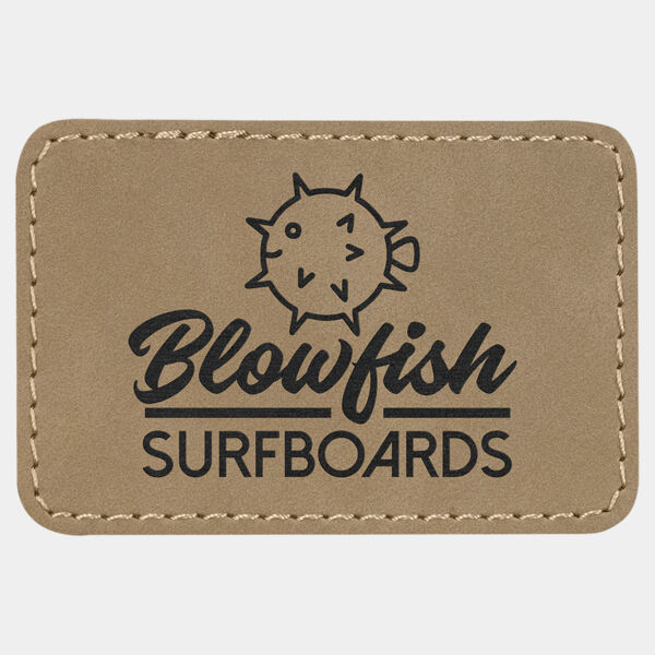 3" x 2" Rectangle Laserable Leatherette Patch with Adhesive Thumbnail