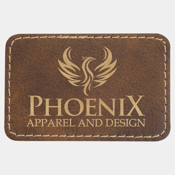 3" x 2" Rectangle Rustic/ Laserable Leatherette Patch with Adhesive Thumbnail