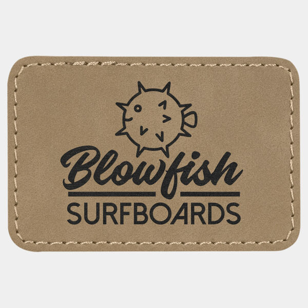 3" x 2" Laserable Leatherette Rectangle Patch with Kota Pro Adhesive Thumbnail