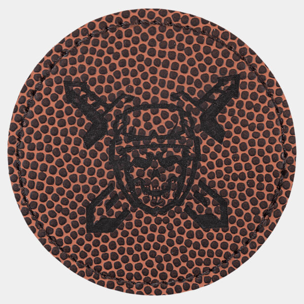 2 1/2" Football Laserable Leatherette Round Patch with Kota Pro Adhesive Thumbnail