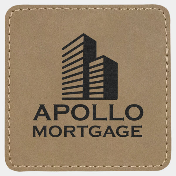 3" x 3" Square Laserable Leatherette Patch with Adhesive Thumbnail