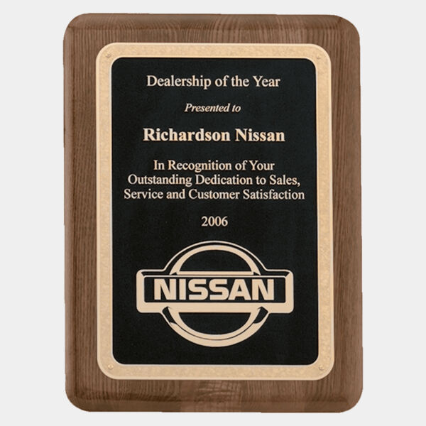 9" x 12" Airflyte Premium Piano Finish Plaque with Florentine Border Textured LaserFX Plate Thumbnail