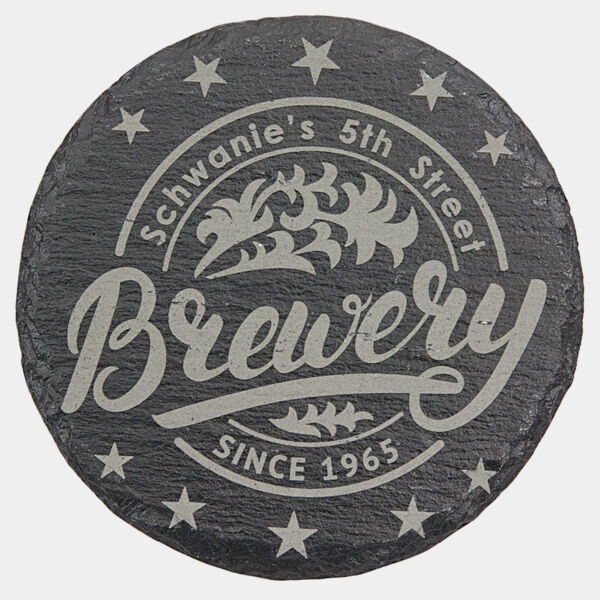 4" Round Slate Coaster Thumbnail
