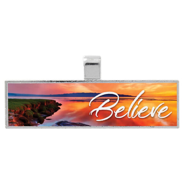 .5"x 2" Unisub Bezel Rectangle Pendant w/ Semi-Gloss Insert Thumbnail