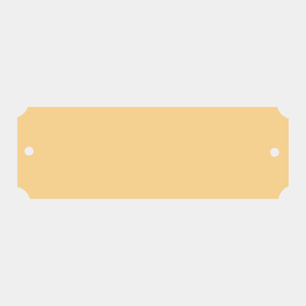 1" x 3" Brushed Brass Plate with Notched Corners and Two Hol es Thumbnail
