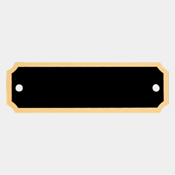 7/8" x 2 3/4" Notched Corner Plate with Border and Two Holes Thumbnail