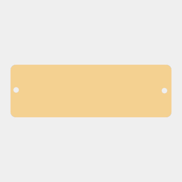 1" x 3" Brushed Brass Plate with Rounded Corners and Two Holes Thumbnail