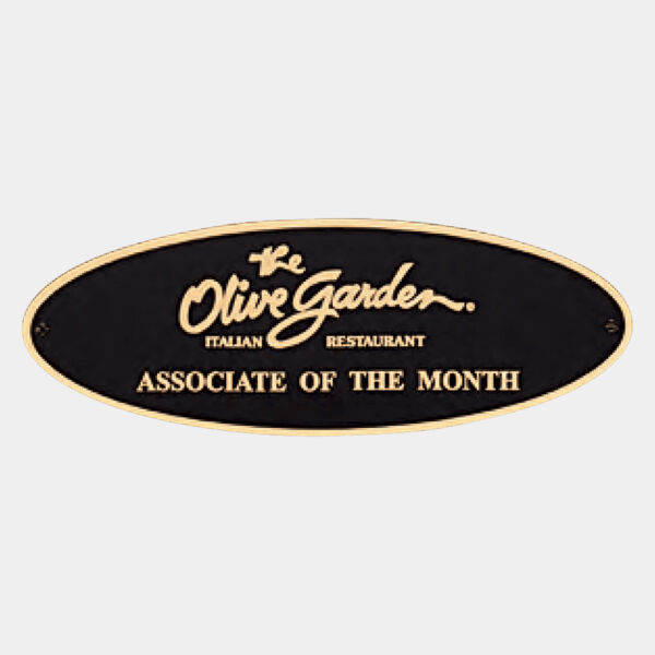 2 1/2" x 7" Laserable Brass Eliptical Plate with Border and Two Holes Thumbnail